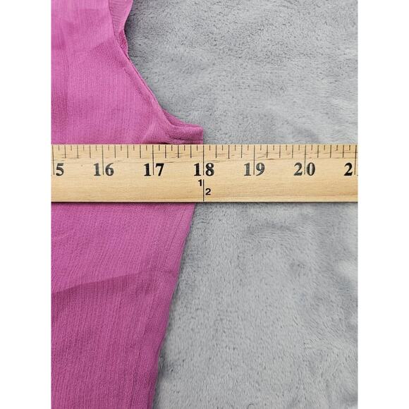 Worthington Shirt Womens 8 Pink Sleeveless Crew Neck Pleated Solid Back Zip Top - Picture 6 of 16